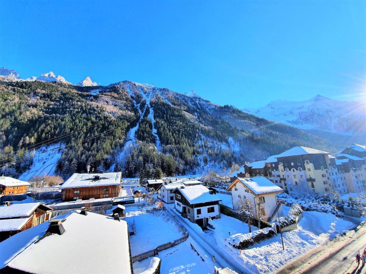 Grand Studio Aiguille Du Midi Et Vue Mont Blanc Chamonix Exteriör bild